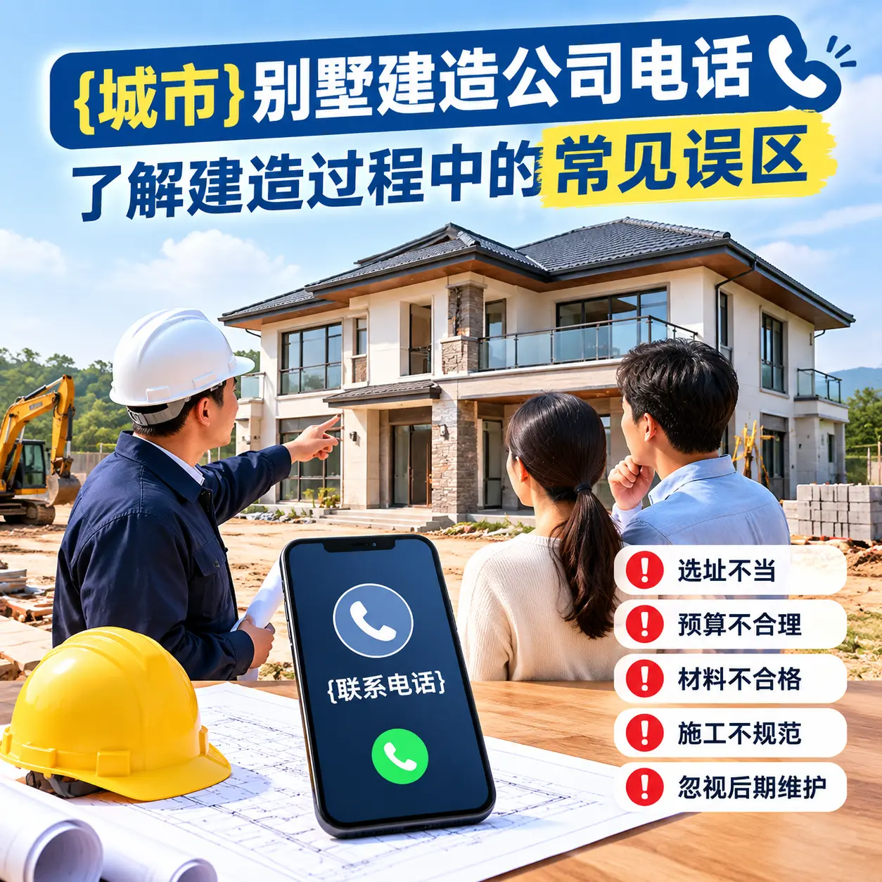 普安别墅建造公司电话,了解建造过程中的常见误区